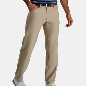 Men's FJ Footjoy Performance 5-Pocket Golf Pant in Khaki W20/L32 NEW